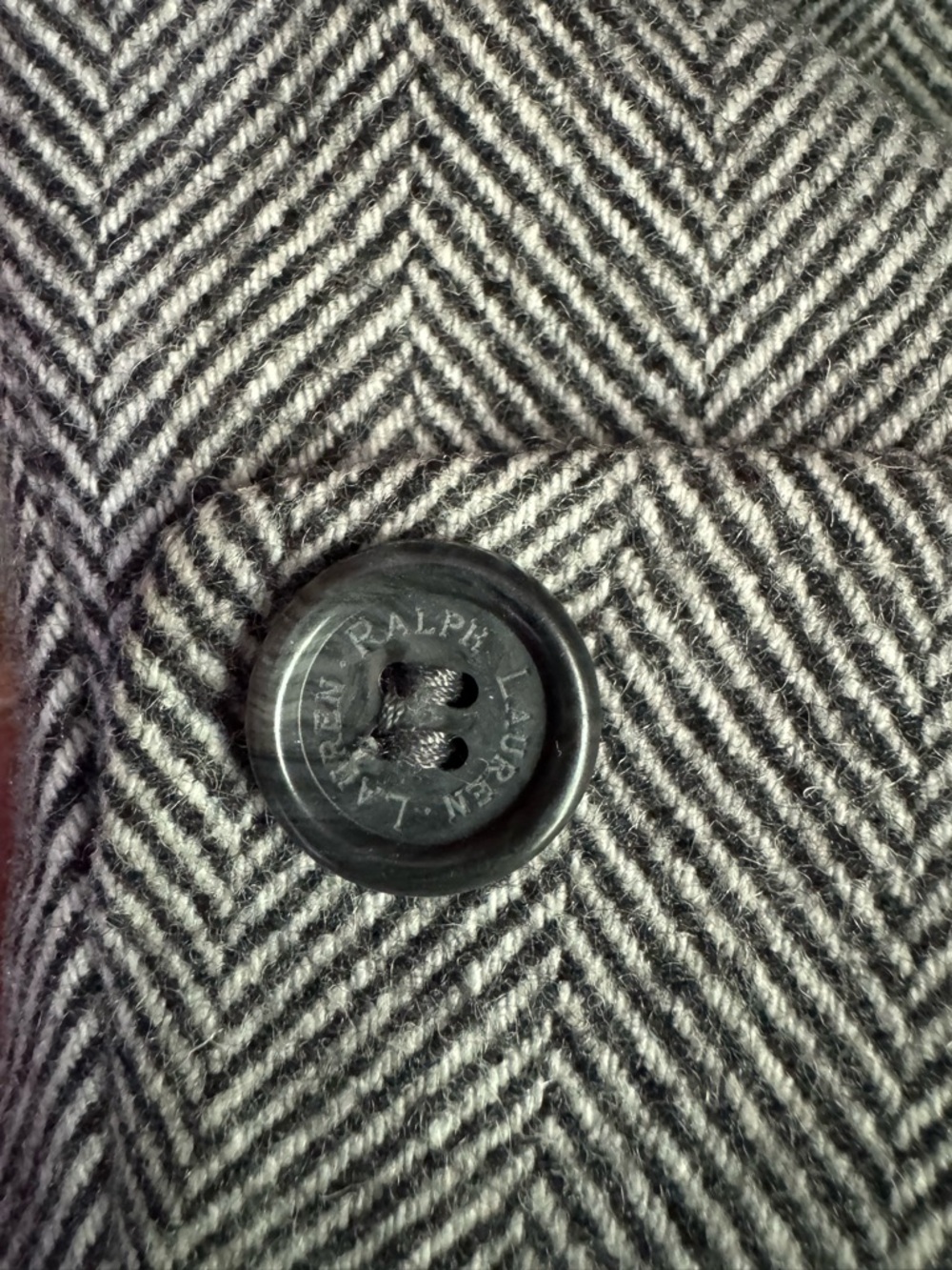 Vintage Ralph Lauren Gray Herringbone Wool-Blend Overcoat - Picture 5 of 9